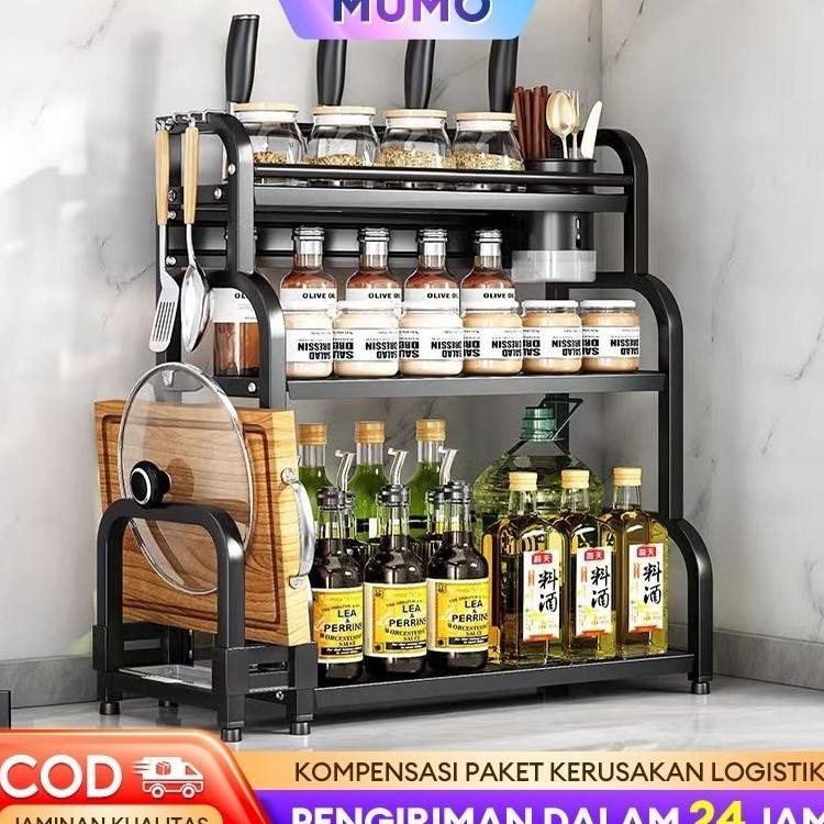 Rak Dapur Stainless Steel Rak Bumbu Dapur Rak Bumbu 3 Susun