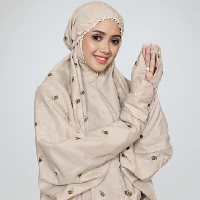 Mukena Dewasa Terusan  Muslim  Tabur Seribu Bunga  Kain katun Bordir Cantik  Renda   Mewah  Nyaman  