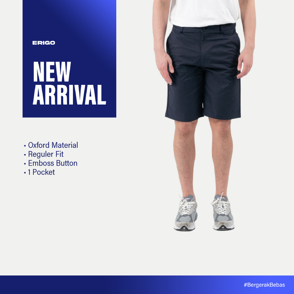 Erigo Chino Short Flexi Fit Nashal Navy - Celana Pendek Chino Unisex