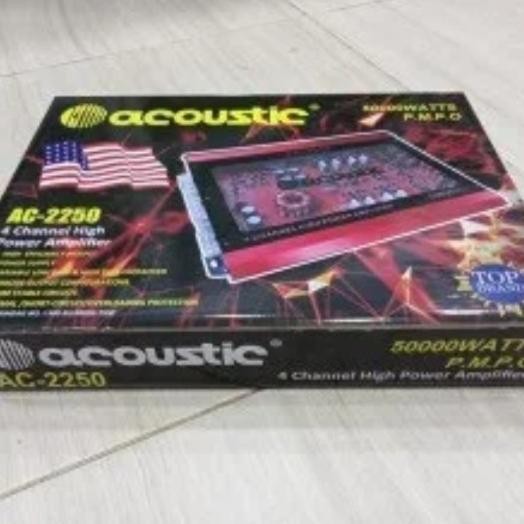 New Power Amplifier mobil 4 Channel ACOUSTIC AC-2250 MOSFET ASLI 50.000 w
