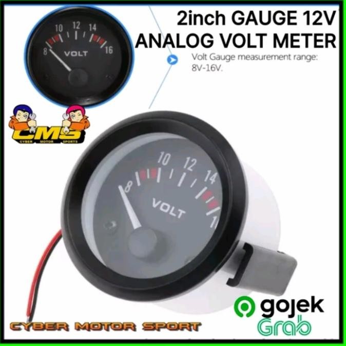 New Gauge volt meter analog universal 2inch . indikator voltase mobil 12v