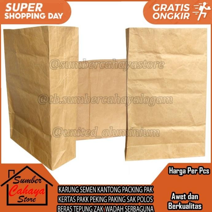 Terlaris Karung Semen Kantong Packing Pak Kemasan Kertas Pakk Pack Cokelat Peking Coklat Paking Peck