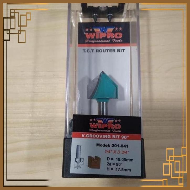 [JTR] V GROOVING BIT 90 DERAJAT 201 041 ROUTER BIT TCT 1.4 X 3.4 WIPRO