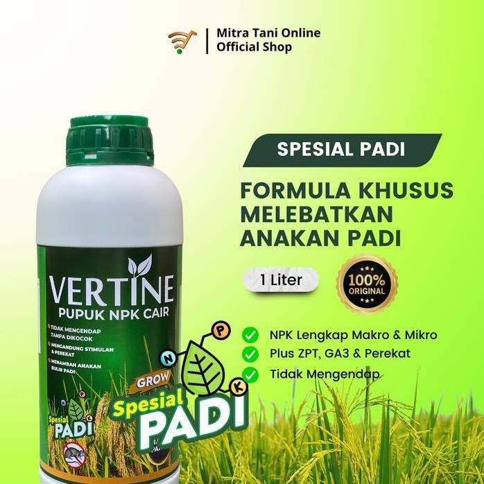 

Terlaris Vertine Padi - Pupuk Npk Cair Untuk Tanaman Padi Jadi Lebat & Bobot Isi Bertambah, Tahan Hama, Plus Zpt , Daun Subur