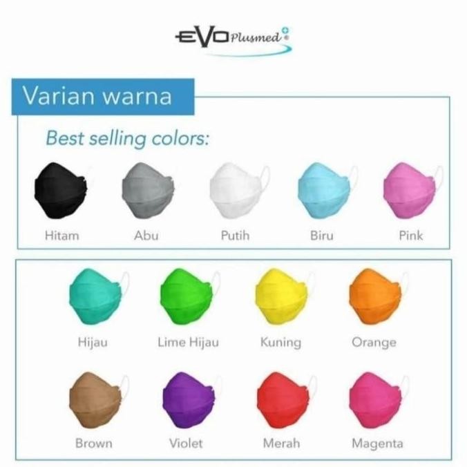 masker evo plusmed 3ply 4d ready isi 25 pcs termurah