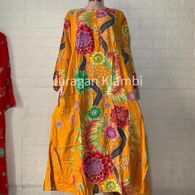 Longdress Abaya Jumbo LD 130 Kencana Ungu Label Biru Busui Kancing Hijab Wanita Muslim Gamis