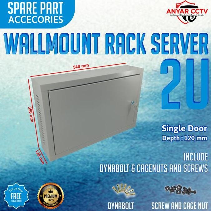 Wallmount Rack Server 2U, Rak Server Single Door 2U