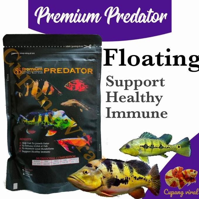 Terlaris Premium 88 - Predator Premium Pelet Ikan Predator Floating 100 Gram