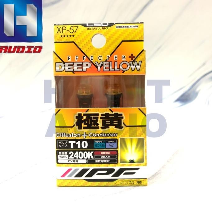Lampu Mobil Original IPF Japan T10 LED 2400K Deep Yellow XP-57 Kuning
