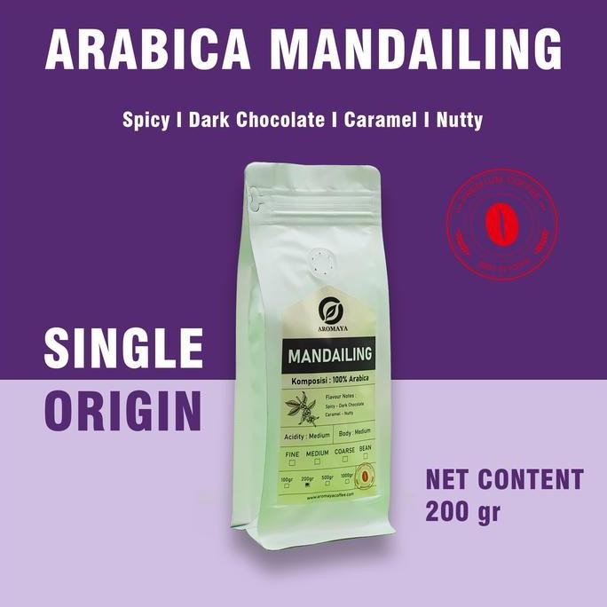 

ready stock AROMAYA Kopi Arabika Gayo Flores Toraja Mandailing Bali Jawa 200gr