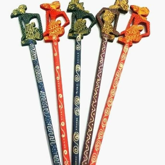 

ASB souvernir pensil wayang batik bertuliskan nama Indonesia