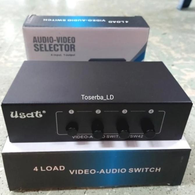 BEBAS ONGKIR - AV Selector Video Audio Switch 4 load