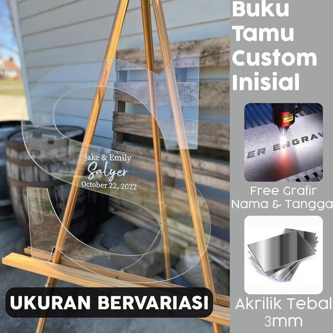 ready  Wedding Guest Book Acrylic Sign - Buku Tamu akrilik Unik Termurah
