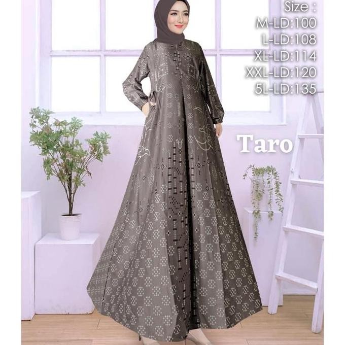ALIA DRESS (READY JUMBO LD 135 / 5L ) Gamis Silk Terbaru /Gamis Silk Motif /Gamis Pesta Kekinian/Gam