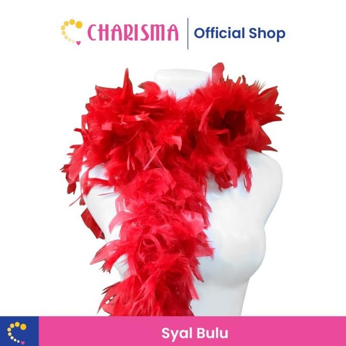 Charisma Syal Bulu Ayam Sintetis - Selendang Bulu Ayam Tebal Halus