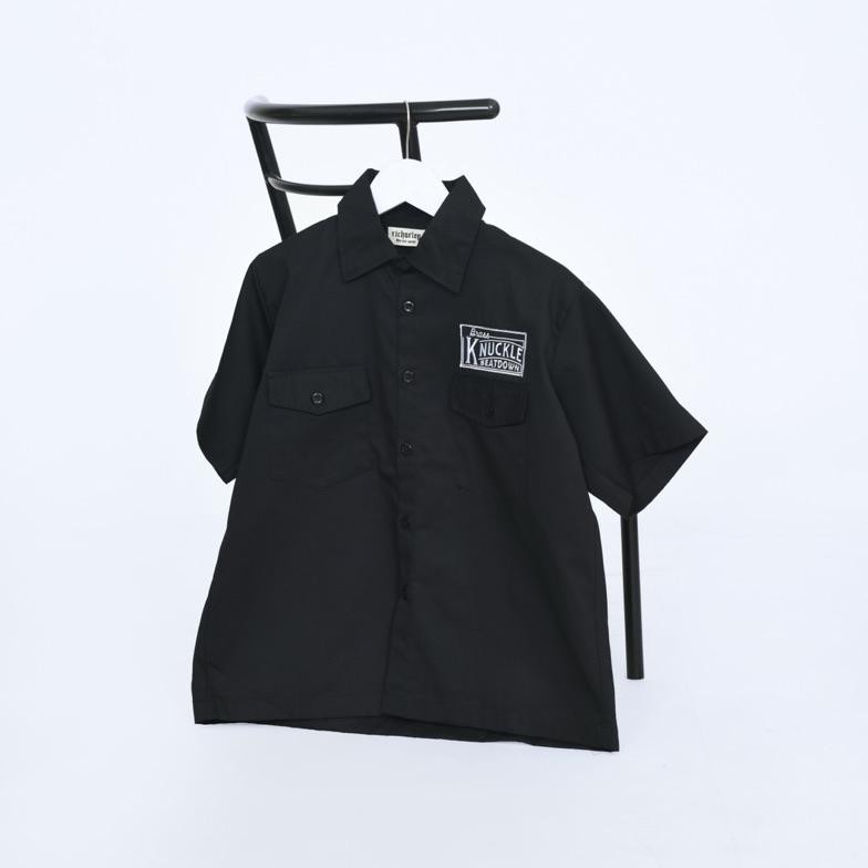 _(# Richarley Brass Knuckle Crop Fit Workshirt Biru fx-45