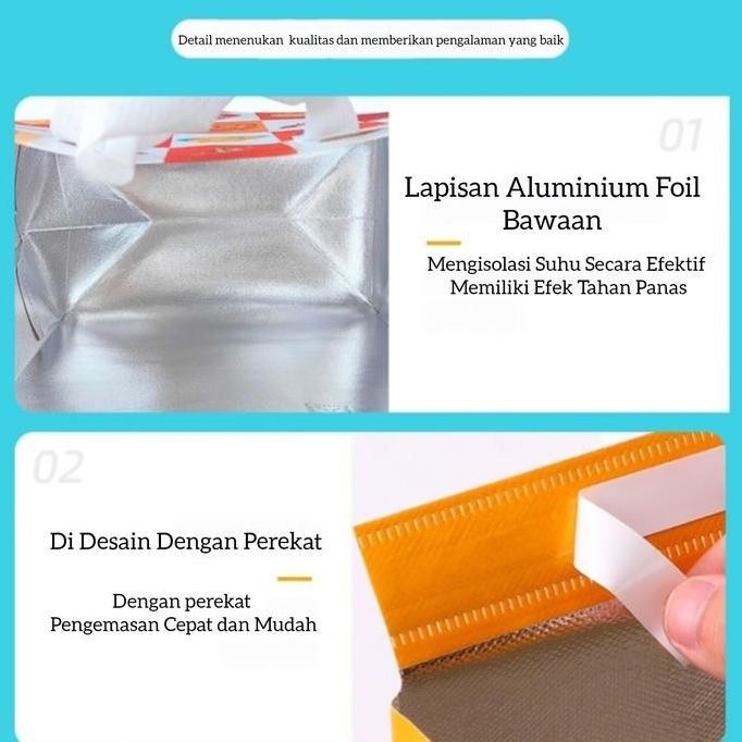 Tas Thermal Cooler Bag / Cooler Bag Aluminium Foil Thermal / Tas Bekal Makanan Anti Air Tahan Panas 