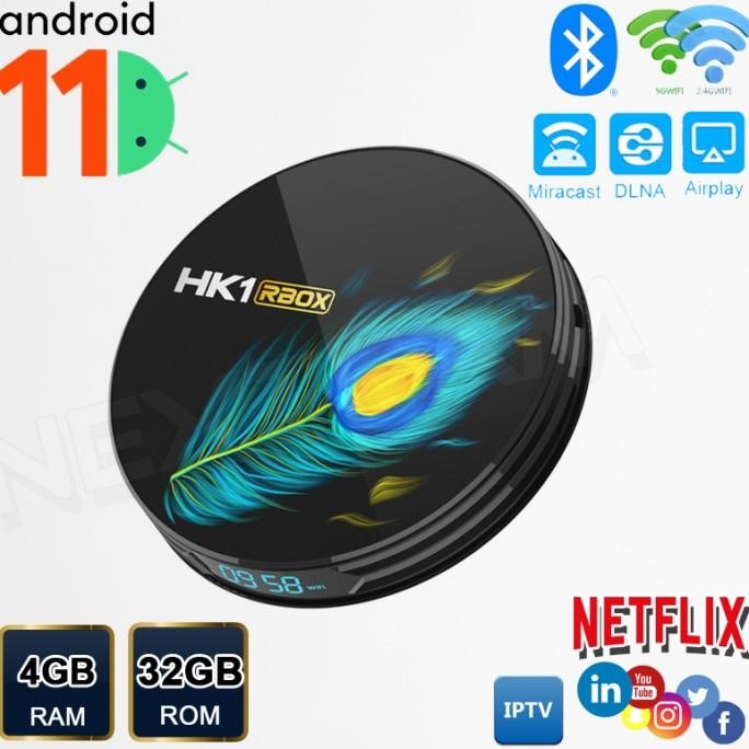 TERMURAH - ANDROID TV BOX ANDROID 11 HK1 R3 4GB+32GB 2.4G+5G BLUETOOTH MIRACAST