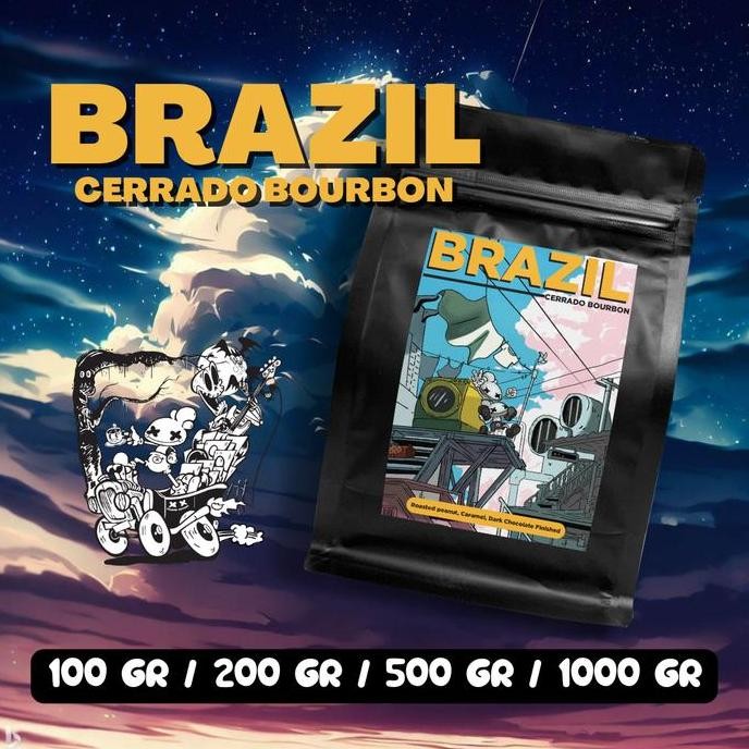 

ready stock Brazillian Bourbon (200 gram) roasted Coffee beans specialty Biji Kopi