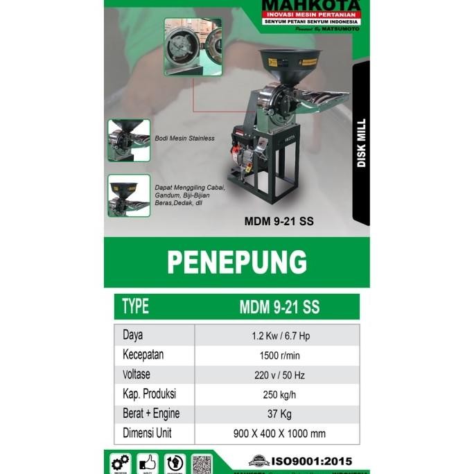 

Terlaris Mesin Giling Tepung Mahkota Mdm9-21Ss Steinless Steel / Mesin Gilingan Penggiling Biji Bijian Beras Jagung Cabai Cabe Penepung Tepung Mdm 9 21 Ss / Disk Mill Mdm 9-21Ss Mahkota