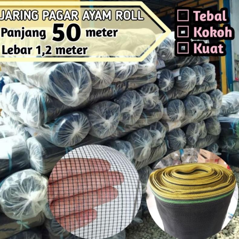 Viral Diskon Jaring Pagar Ayam Roll 50M Senar Tebal Hitam Is75