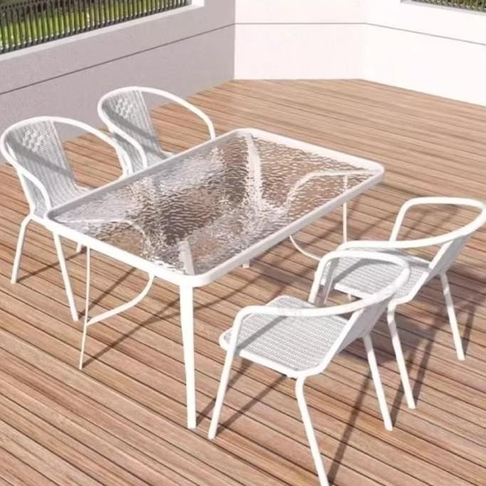 Meja Outdoor Meja Teras Meja Taman Meja Makan Meja Bundar Kaca Meja Cafe