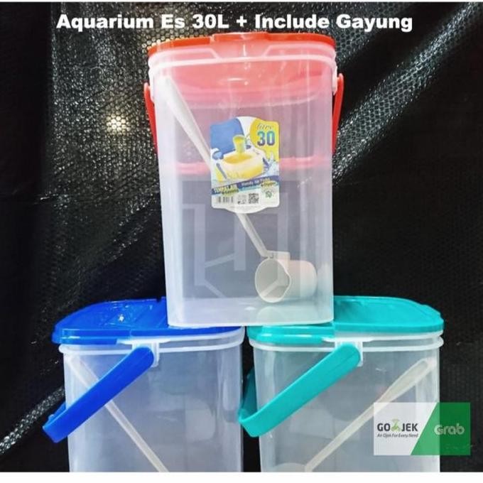 

GOJEK) Toples segi 30 liter / toples es buah / aquarium es + gayung GVS