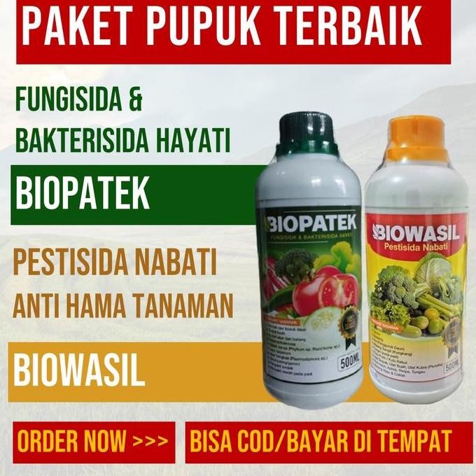 

Terlaris Promo Paket Pupuk Biopatek & Biowasil - Pupuk Organik Nabati Basmi Penyakit Kresek, Blast, Merah Padi, Hama Wereng Coklat, Kutu Putih, Sundep, Akar Busuk Padi Dll Fungisida, Bakterisida, Pestisida Alami Untuk Tanaman Padi