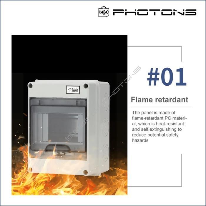 Ht Series Waterproof Ip65 Distribution Mcb Box 2/5/8/12/15/18/24 Way Original Dan Terpercaya