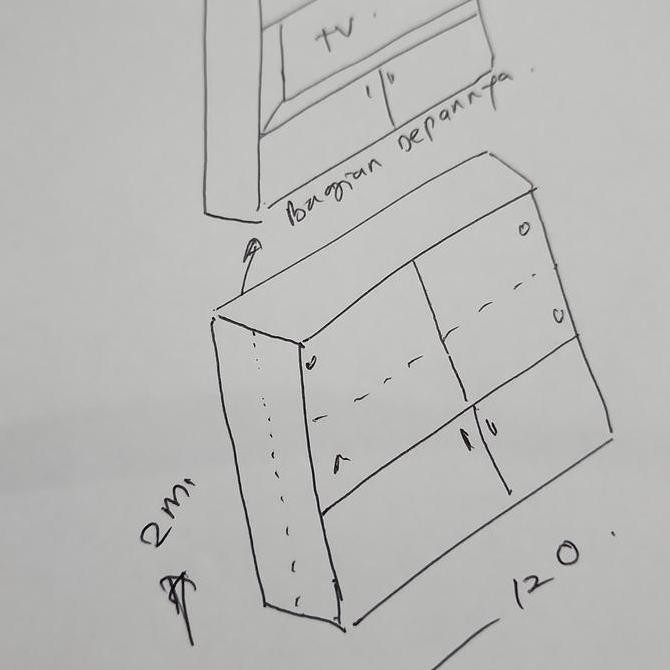 Partisi Tv 2 Muka 120Cm Bahan Plywood( Bukan Serbuk)/Trinityjayafurniture