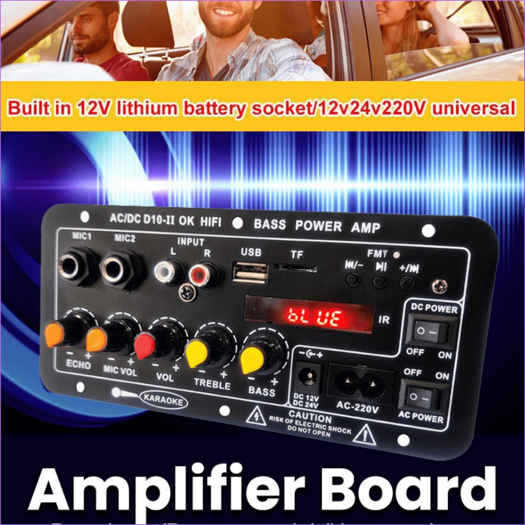 PENGIRIMAN CEPAT TaffSTUDIO Papan Audio Amplifier Karaoke Bluetooth with Digital Screen D10 / ampli 