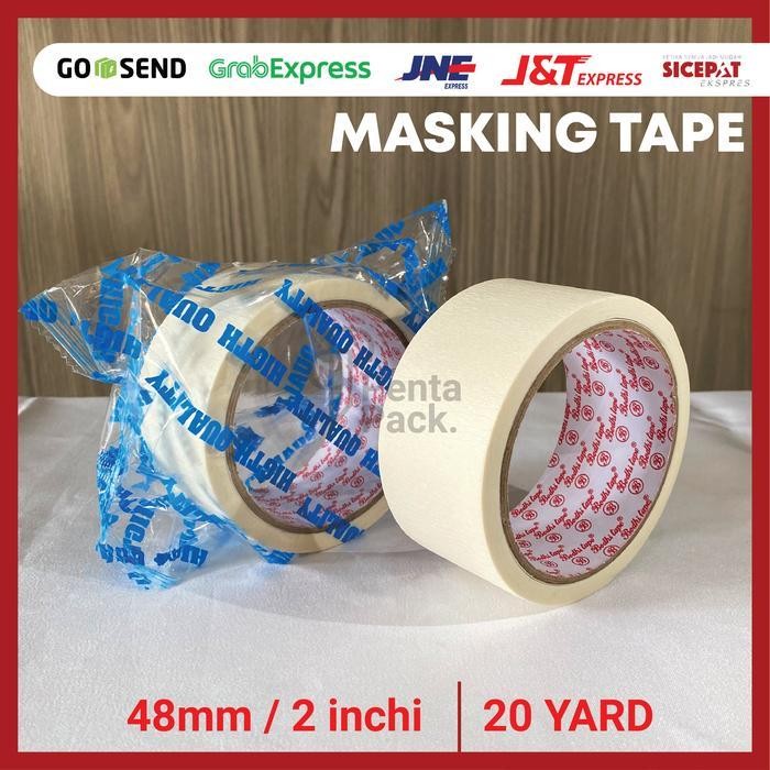 

[1 Dus] Lakban Kertas / Masking Tape (48 Mm/ 2 Inchi X 20 Yard) Original Dan Terpercaya