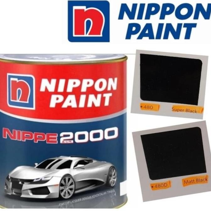 Nippe 2000 Super Black 480 Hitam Nippe Matt Black 480D Hitam Doff 1L Nippe 2000 Warna 1LT Nippon Pai