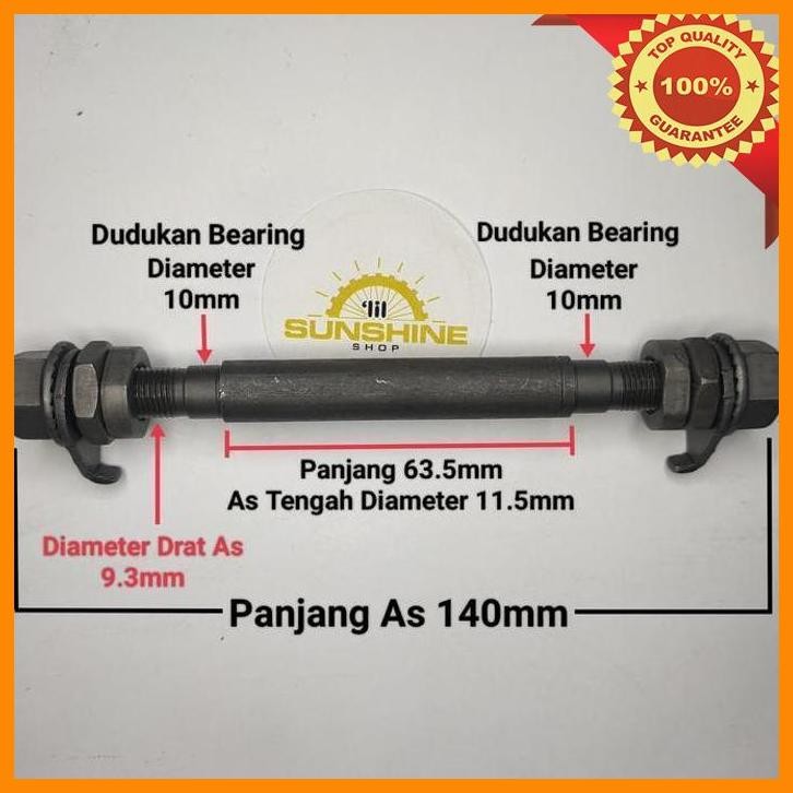 [LSS] AS AXLE RODA DEPAN HUB BEARING MUR 15 SEPEDA BMX MTB MADE IN TAIWAN