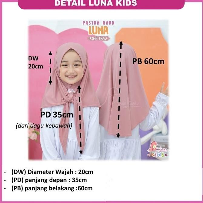 Pastan Miulan Anak Luna Kerudung Pashmina Miulan Anak Jilbab Sekolah LC