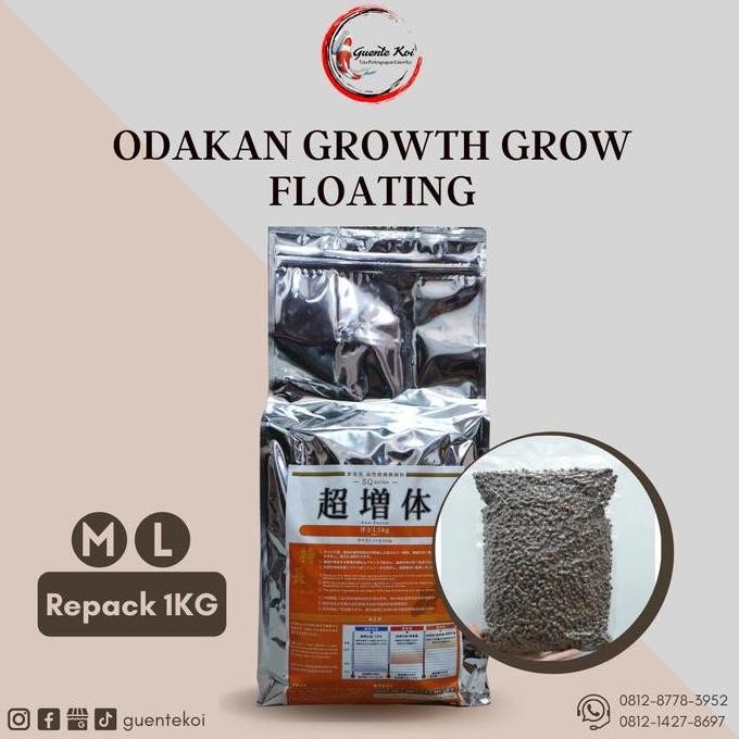 Terlaris Pelet Pakan Ikan Koi Odakan Growth Grow Floating Repack 1 Kg