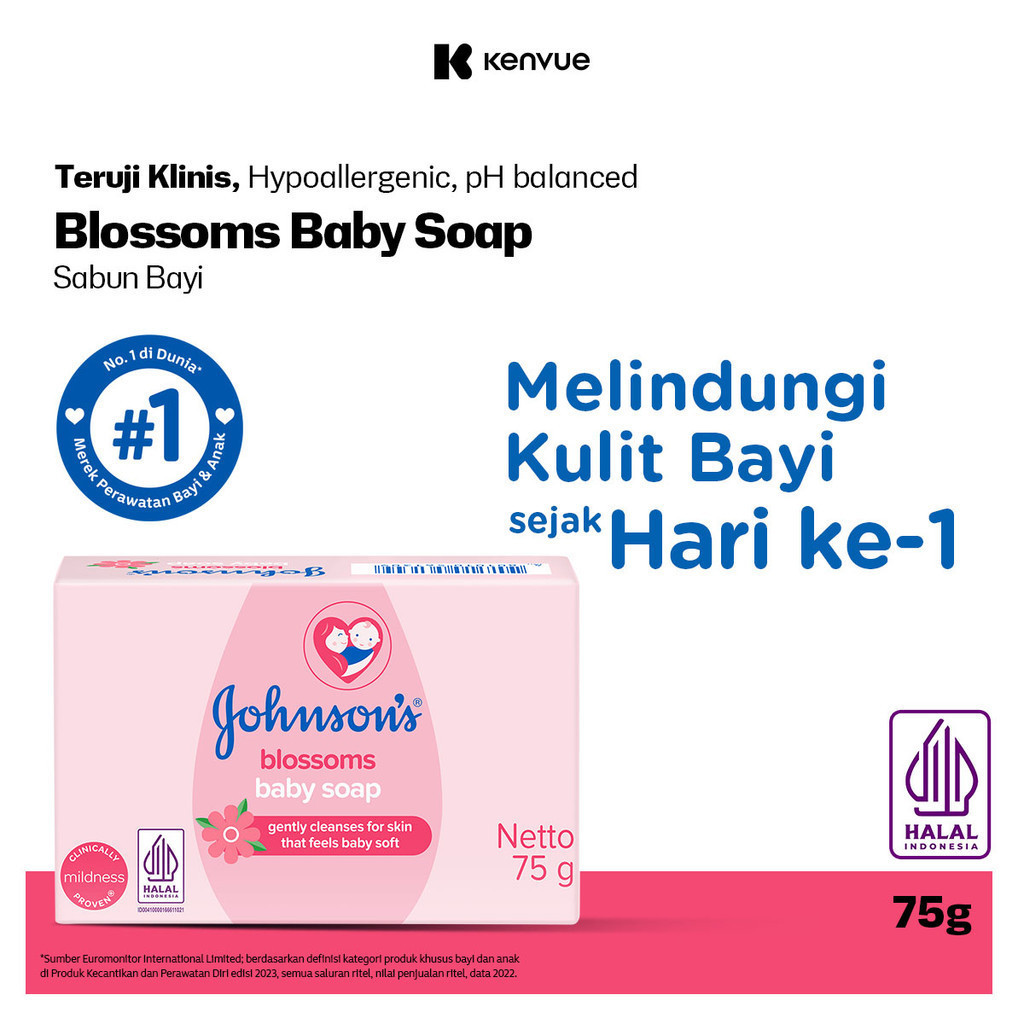 JOHNSON'S Blossoms Baby Bar Soap - Sabun Bayi 75gr