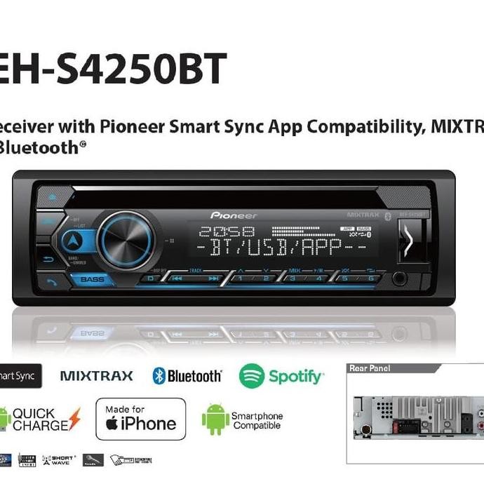 BEBAS ONGKIR - pioneer car head unit 1din bluetooth deh4250bt