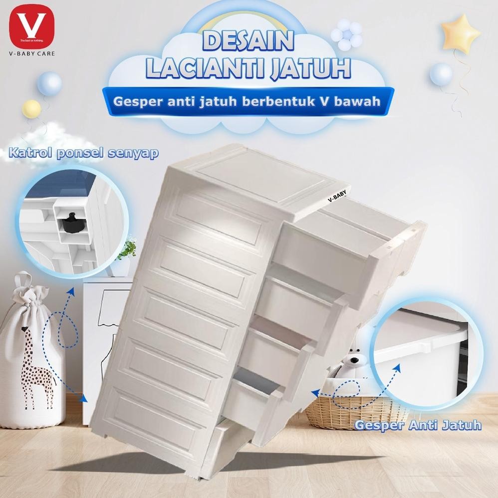 WK V-BABYCARE Lemari Pakaian/Lemari Plastik Premium/Lemari Pakaian Anak/Lemari Import V-BABYCARE-T1
