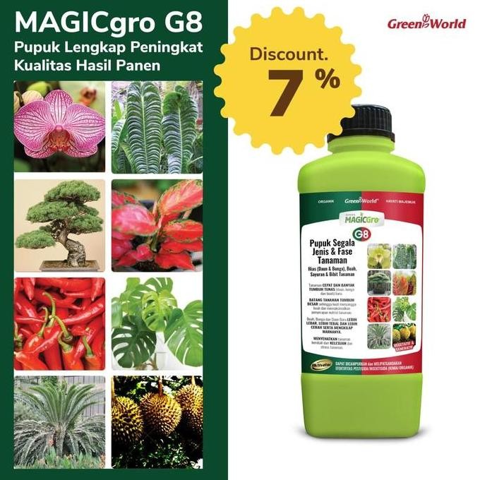 

Terlaris Pupuk Organik Super Magicgro G8 998Ml U/ Segala Jenis Tanaman Outdoor