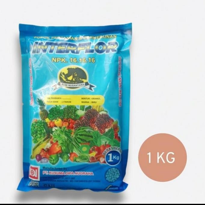 

Terlaris Pupuk Npk 16 16 16 Interflor 1Kg, Ori Pack