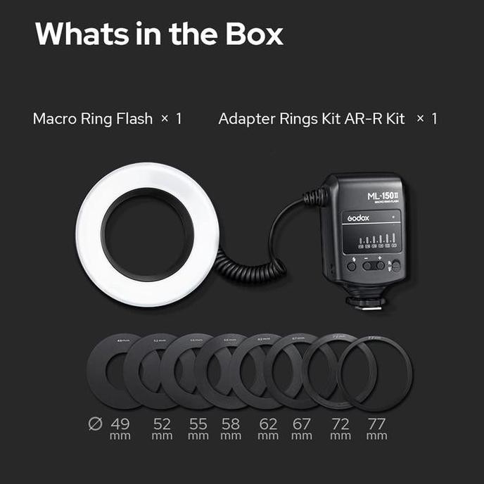 Godox Ml-150Ii Universal Camera Macro Ring Flash Ml150Ii Ml-150 Ii New Stok
