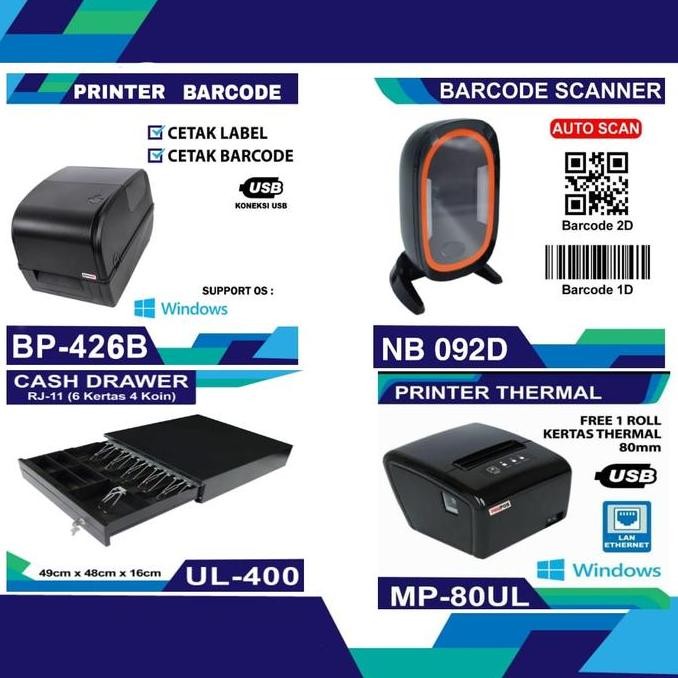 

HARGA DISC - PAKET KASIR PERLENGKAPAN KASIR PRINTER THERMAL CASH DRAWER SIAP PAKAI