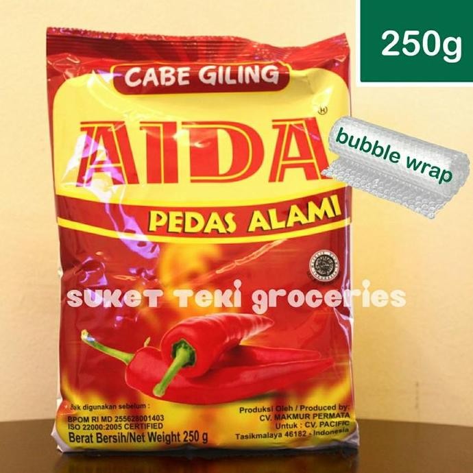 

Bubuk Cabai Cabe Aida Giling Halus 250 gr Serbaguna Pedas Alami