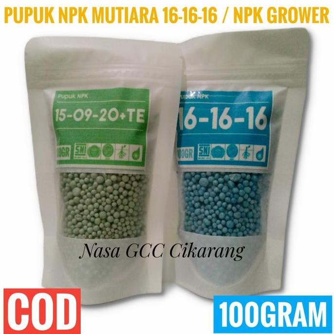 

Terlaris Npk Mutiara 16-16-16 / Npk Grower 15-09-20 + Te 100 Gram