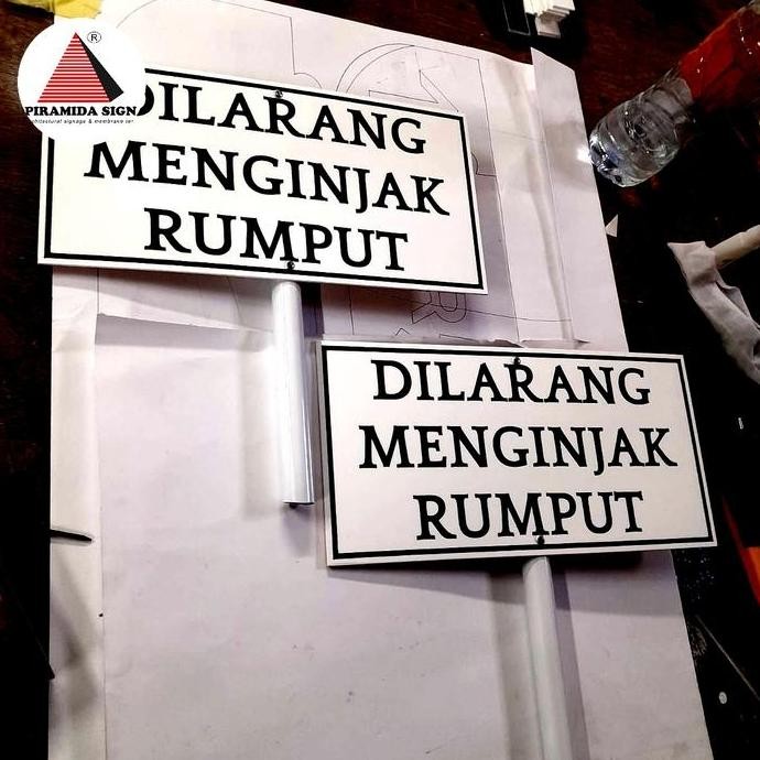 

TERMURAH - sign tanda tulisan dilarang gambar injak rumput taman sampah buang