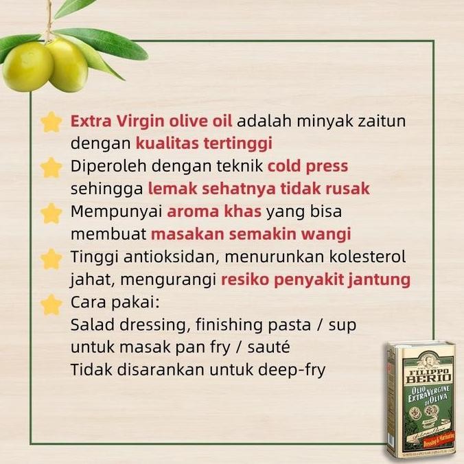 

Filippo Berio Extra Virgin Olive Oil 3 Liter Minyak Zaitun Premium