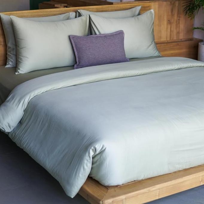 300TC COTTON SATIN BEDLINEN - SOFT SAGE | SPREI KATUN SATIN 300TC