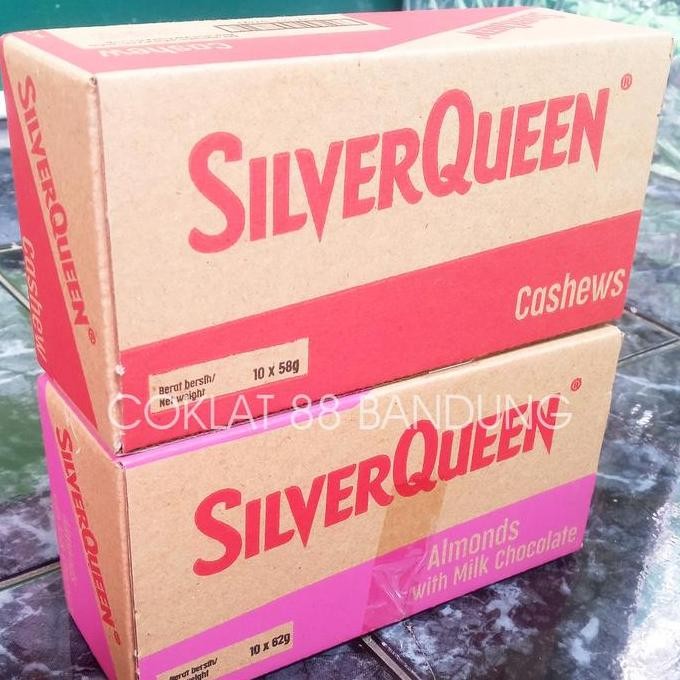 

SILVER QUEEN 55 GRAM 1 BOX 10 PCS EX 58gr, COKLAT SILVERQUEEN BESAR 55 GR ISI 10 MILK CHOCOLATE SNACKS FOOD