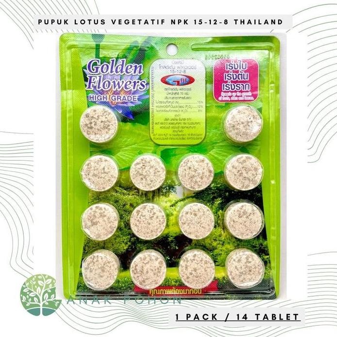 

Terlaris Pupuk Tanaman Air Hijau Tablet Npk 15-12-8 Untuk Fase Vegetatif Pembentukan Akar Batang Daun - Golden Flowers High Grade - Import Thailand - Untuk Tanaman Bunga Teratai, Lotus, Pakis, Pandanus, Eceng Gondok, Anggrek